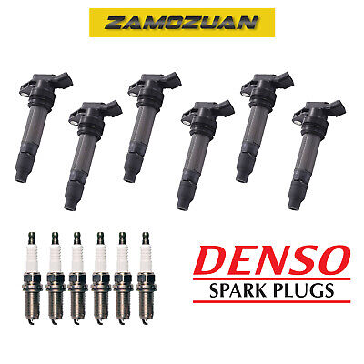 Ignition Coil & Denso Iridium TT Spark Plug 6PCS for Volvo S60 S80 V70 XC60 XC70