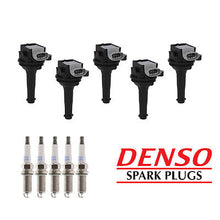 Load image into Gallery viewer, Ignition Coil &amp; Denso Platinum TT Spark Plug 5PCS for Volvo C30 C70 S40 S60 V50