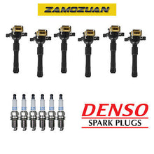 Load image into Gallery viewer, Ignition Coil &amp; Denso Platinum TT Spark Plug 6PCS for BMW 323i 325i 328i 525i M3