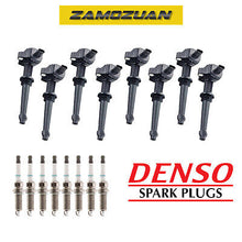 Load image into Gallery viewer, Ignition Coil &amp; Denso Iridium Spark Plug 8PCS for Jaguar XF XFR XJ XK XKR 5.0L