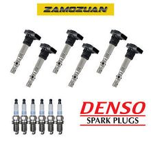 Load image into Gallery viewer, Ignition Coil &amp; Denso Platinum TT Spark Plug 6PCS for 03-05 A6 Allroad Quattro