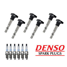 Load image into Gallery viewer, Ignition Coil &amp; Denso Platinum TT Spark Plug 6PCS for 03-05 A6 Allroad Quattro