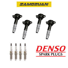 Load image into Gallery viewer, Ignition Coil &amp; Denso U-Groove Spark Plug 4PCS for Eclipse Galant Lancer 2.4L L4