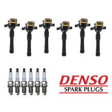 Load image into Gallery viewer, Ignition Coil &amp; Denso Platinum TT Spark Plug 6PCS for BMW 323i 325i 328i 525i M3
