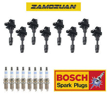 Load image into Gallery viewer, Ignition Coil &amp; Bosch Platinum Spark Plug 8PCS Set for 1997-2001 Infiniti Q45