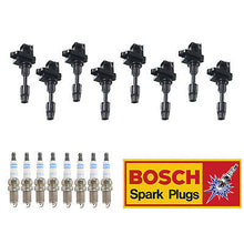 Load image into Gallery viewer, Ignition Coil &amp; Bosch Platinum Spark Plug 8PCS Set for 1997-2001 Infiniti Q45