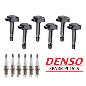 Ignition Coil & Denso Platinum Spark Plug 6PCS for Acura CL TL/ Accord Odyssey V