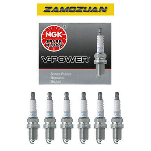 NGK V-Power Premium Copper Spark Plug Set 6PCS. 91-08 for Audi BMW VW 4644 BKR7E