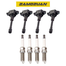 Load image into Gallery viewer, Ignition Coil &amp; Iridium Spark Plug 4PCS 2007-2018 for Nissan Altima Rogue Sentra