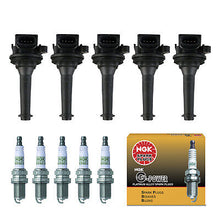 Load image into Gallery viewer, Ignition Coil &amp; NGK Platinum Spark Plugs 5PCS 99-06 for Volvo C70 S60 S70 XC70