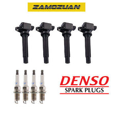 Load image into Gallery viewer, Ignition Coil &amp; Denso Platinum TT Spark Plug 4PCS for 2007-2009 Suzuki SX4 2.0L