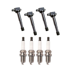 Ignition Coil & Platinum Spark Plug Set 4PCS 2002-2011 for Honda Acura 2.0L 2.4L