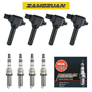 Ignition Coil & NGK Iridium IX Spark Plug Set 4PCS. 2015-2018 for Subaru H4