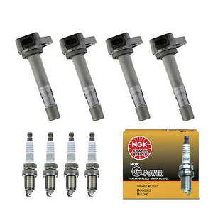 Ignition Coil & NGK Spark Plug 4PCS. 01-05 for Acura EL/ Honda Civic 1.7L UF400