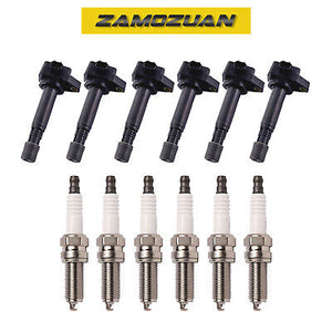 Ignition Coil & Platinum Spark Plug 6PCS. 2009-2015 for Acura / Honda 3.5L 3.7L