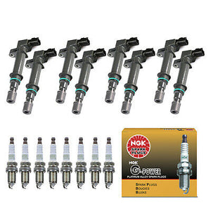 Ignition Coil & NGK Spark Plug Set 8PCS 00-07 for Chrysler Dodge Jeep UF270 7100