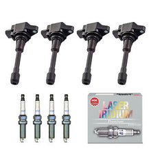 Load image into Gallery viewer, Ignition Coil &amp; NGK Spark Plug 4PCS. 2007-2018 for Nissan Altima Rogue Sentra L4