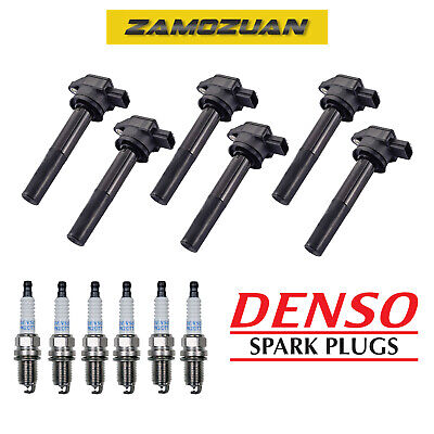 Ignition Coil & Denso Platinum Spark Plug 6PCS for 04-08 Endeavor/ Galant 3.8L V