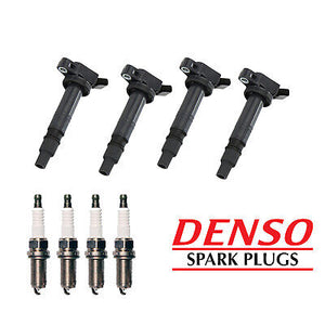 Ignition Coil & Denso Iridium TT Spark Plug 4PCS for Toyota Tacoma 4Runner 2.7L