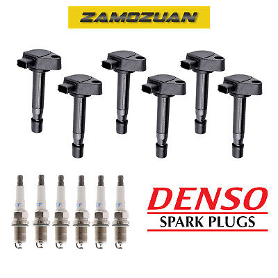 Ignition Coil & Denso Platinum Spark Plug 6PCS for Acura CL TL/ Accord Odyssey V