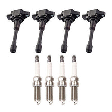 Load image into Gallery viewer, Ignition Coil &amp; Iridium Spark Plug 4PCS 2007-2018 for Nissan Altima Rogue Sentra