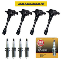 Load image into Gallery viewer, Ignition Coil &amp; NGK Platinum Spark Plug 4PCS. 2002-2007 for Nissan Altima Sentra