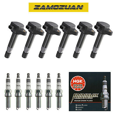 Ignition Coil & NGK Spark Plug Set 6PCS. 2008-2014 for Acura Honda UF603 93175