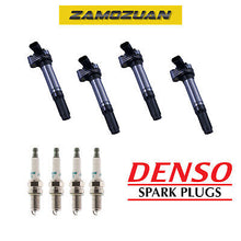 Load image into Gallery viewer, Ignition Coil &amp; Denso Iridium Power Spark Plug  4PCS for 12-16 for Fiat 500 1.4L