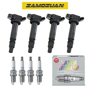 Ignition Coil & NGK Spark Plug 4PCS 2007-2009 for Scion xB Toyota Solara 2.4L L4