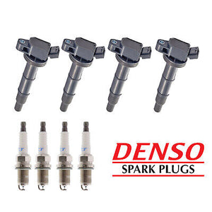 Ignition Coil & Denso Platinum Spark Plug 4PCS for Toyota Celica Corolla Matrix