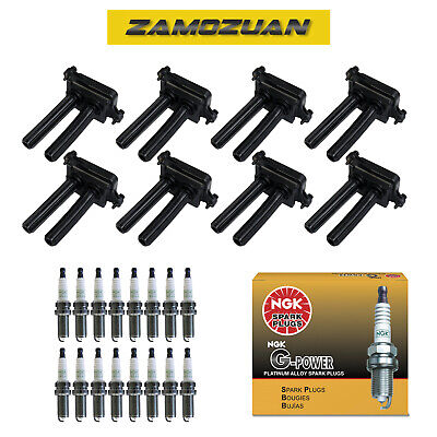 Ignition Coil & NGK Platinum Spark Plug 16PCS 2011-2021 for Ram 1500 2500 3500