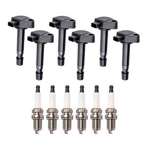 Ignition Coil & Platinum Spark Plug 6PCS 2003-2008 for Acura RL TL/ Honda Accord