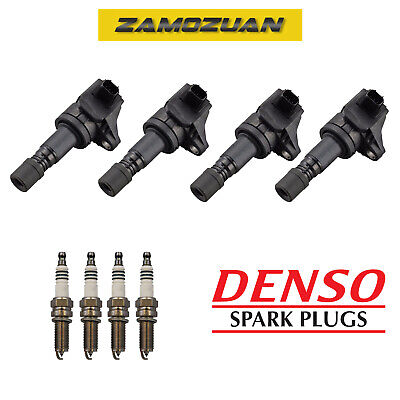 Ignition Coil & Denso Platinum TT Spark Plug 4PCS Set for Acura ILX/ Honda Civic