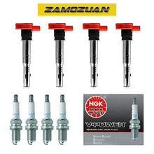 Load image into Gallery viewer, Ignition Coil &amp; NGK Spark Plug 4PCS 05-16 for Audi TT A4 VW Golf Jetta GTI UF529