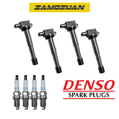 Ignition Coil & Denso Platinum TT Spark Plug 4PCS for RSX/ CR-V Civic Element L4
