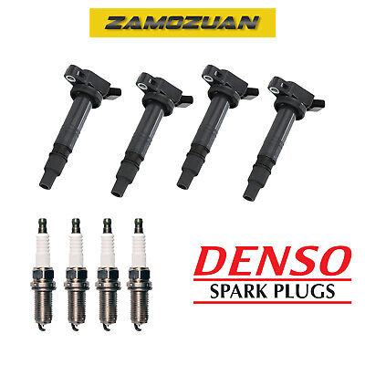 Ignition Coil & Denso Iridium TT Spark Plug 4PCS for Toyota Tacoma 4Runner 2.7L