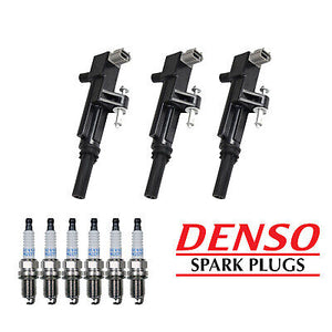 Ignition Coil & Denso Platinum TT Spark Plugs for Dakota Ram 1500/ Commander 3.7