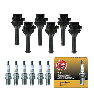 Ignition Coil & NGK Platinum Spark Plugs 6PCS. 1999-2006 for Volvo C70 S80 XC90