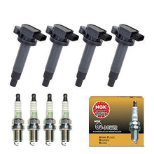 Load image into Gallery viewer, Ignition Coil &amp; NGK Platinum Spark Plug 4PCS. 00-19 for Toyota Yaris Prius Echo