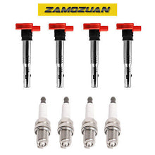 Load image into Gallery viewer, Ignition Coil &amp; Spark Plug 4PCS 05-16 for Audi TT A4 VW Golf Jetta GTI UF529