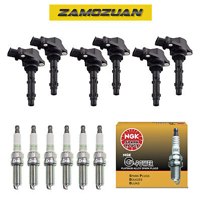 Ignition Coil & NGK Platinum Spark Plugs 6PCS 2005-2015 for Dodge, Mercedes-Benz