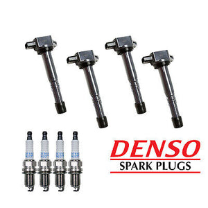 Ignition Coil & Denso Platinum TT Spark Plug 4PCS for RSX/ CR-V Civic Element L4