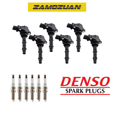 Ignition Coil & Denso Iridium PWR Spark Plug 6PCS Set for 06-13 Mercedes-Bens V6