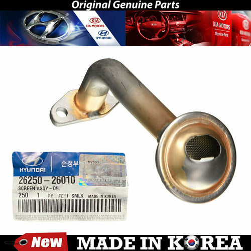 Genuine Oil Pump Pickup Tube Screen 01-11 for Hyundai Accent Kia Rio 26250-26010