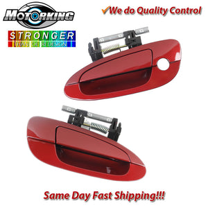 Exterior Door Handle Front L & R Set 2PCS. 02-06 for Nissan Altima A20 Code Red