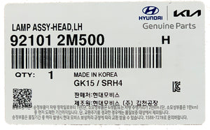 Genuine Halogen Left Headlamp 2013-2016 for Hyundai Genesis Coupe 92102-2M500