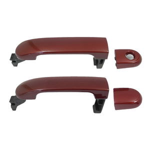 Exterior Door Handle Front L & R Set 2PCS 07-12 for Nissan Versa A15 Red Brown