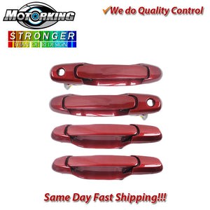 Exterior Door Handle Set 4PCS 1998-2003 for Toyota Sienna 3K4 Sunfire Red Pearl